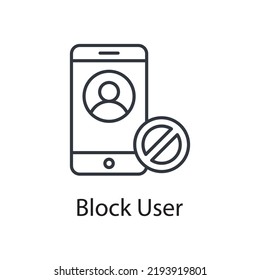 Block User vector outline Icon Design illustration. Miscellaneous Symbol on White background EPS 10 File