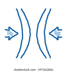 Block Vocal Cords sketch icon vector. Hand drawn blue doodle line art Block Vocal Cords sign. isolated symbol illustration