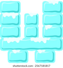 Block Wall Ice Letter Alphabet W