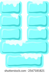 Block Wall Ice Letter Alphabet U