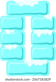 Block Wall Ice Letter Alphabet O