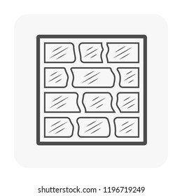 Block wall icon on white.