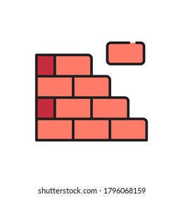 Block wall vector icon symbol isolated on white background