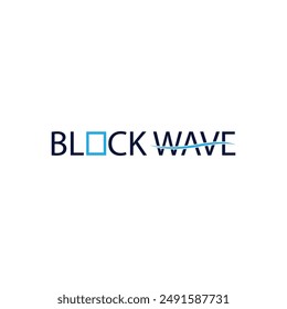 the block wave logo is suitable for your blockchain company.