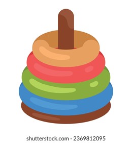 block wooden toy rings illustration isolated