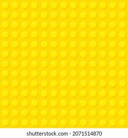 Blocage des jouets en plastique jaune motif harmonieux.Constructeur. Illustration vectorielle