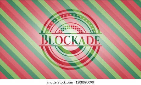 Blockade christmas emblem background.