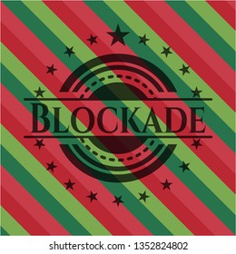 Blockade christmas emblem background.