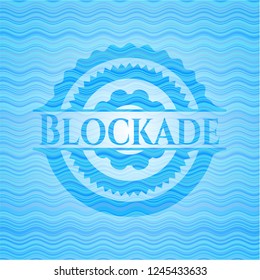 Blockade water concept emblem background.