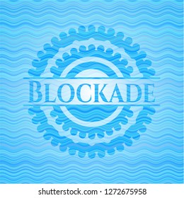 Blockade water representation emblem background.