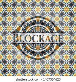 Blockage arabic emblem. Arabesque decoration.