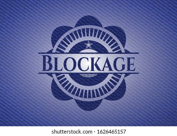 Blockage with jean texture. Vector Illustration. Detailed.