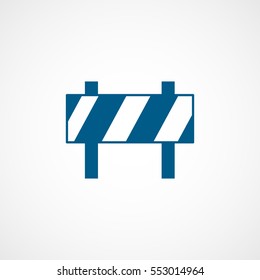 Blockage Road Sign Blue Flat Icon On White Background