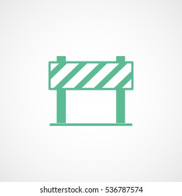 Blockage Road Sign Green Flat Icon On White Background