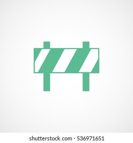 Blockage Road Sign Green Flat Icon On White Background