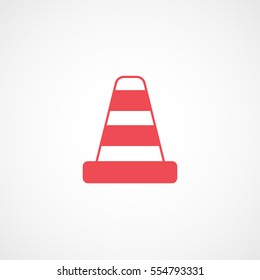 Blockage Road Sign Red Flat Icon On White Background
