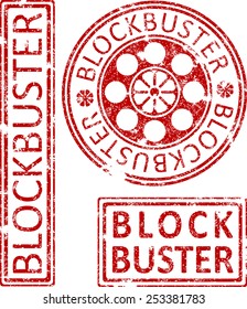 Blockbuster rubber stamps.