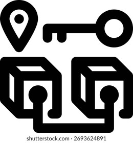 Endereço Blockchain, Blockchain, Ícone de contorno de cadeia de bloco