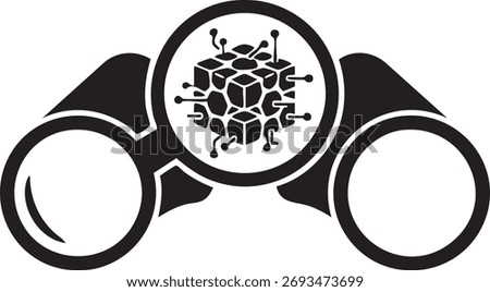 Blockchain Analysis Silhouettes Binoculars Future Vision Crypto Research