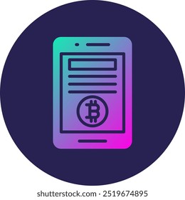 Blockchain App Glyph Circle Gradient Icon