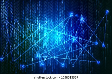 Blockchain background.  Vector illustration.