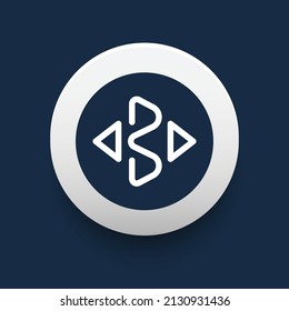 Blockchain based secure Cryptocurrency coin BitCrystals BCY icon isolated on colored background. Physical bit coin. Digital currency. Altcoin symbol. Vector Illustration