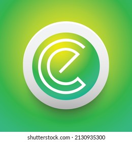 Moneda de la criptodivisa segura basada en Blockchain Icono de ENRG Energycoin aislado en fondo de color. Moneda digital. Símbolo de alcoin. Ilustración vectorial