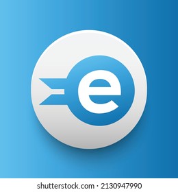 Icono de Blockchain seguro Cryptocurrency coin eBoost (EBST) aislado en fondo de color. Moneda digital. Símbolo de alcoin. Ilustración vectorial