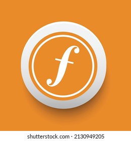 Blockchain based secure Cryptocurrency coin e-Gulden (EFL) icon isolated on colored background. Digital currency. Altcoin symbol. Vector Illustration