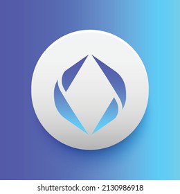 Blockchain based secure Cryptocurrency coin Ethereum Name Service (ENS) icon isolated on colored background. Digital currency. Altcoin symbol. Vector Illustration