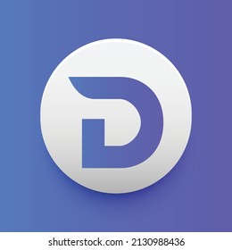 Blockchain based secure Cryptocurrency coin Divi (DIVI) icon isolated on colored background. Digital currency. Altcoin symbol. Vector Illustration