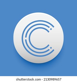 Blockchain based secure Cryptocurrency coin Crypterium (CRPT) icon isolated on colored background. Digital currency. Altcoin symbol. Vector Illustration