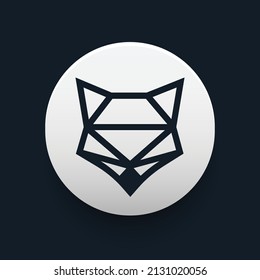 Blockchain based secure Cryptocurrency coin Shapeshift FOX Token (FOX) icon isolated on colored background. Digital currency. Altcoin symbol. Vector Illustration