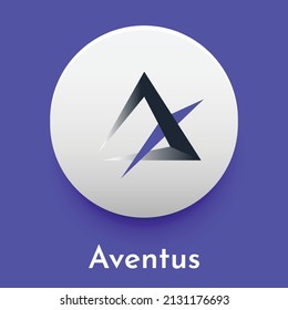 Blockchain based secure Cryptocurrency coin Aventus (AVT) icon isolated on colored background. Digital currency. Altcoin symbol. Altcoin Vector Illustration