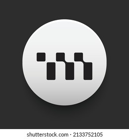 Blockchain based secure Cryptocurrency coin Metadium (META) icon isolated on colored background. Digital virtual money tokens. Decentralized finance technology illustration. Altcoin Vector logos.