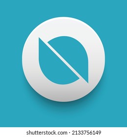 Blockchain based secure Cryptocurrency coin Ontology (ONT) icon isolated on colored background. Digital virtual money tokens. Decentralized finance technology illustration. Altcoin Vector logos.