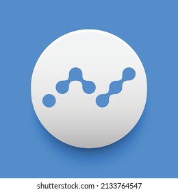 Blockchain based secure Cryptocurrency coin Nano (NANO) icon isolated on colored background. Digital virtual money tokens. Decentralized finance technology illustration. Altcoin Vector logos.