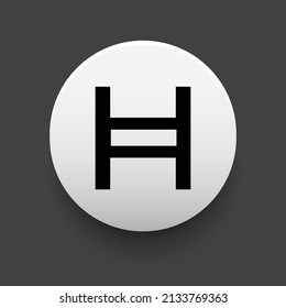 Blockchain based secure Cryptocurrency coin Hedera (HBAR) icon isolated on colored background. Digital virtual money tokens. Decentralized finance technology illustration. Altcoin Vector logos.
