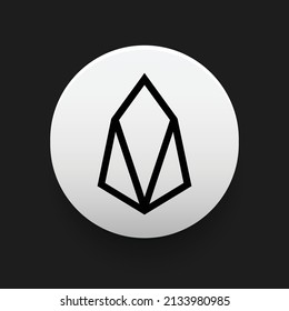 Blockchain based secure Cryptocurrency coin Eos (EOS) icon isolated on colored background. Digital virtual money tokens. Decentralized finance technology illustration. Altcoin Vector logos.