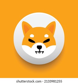 Sichere Kryptowährungsmünze auf Blockchain-Basis Shiba Inu (SHIB) Symbol einzeln auf buntem Hintergrund. Digitale virtuelle Geldmarken. Illustration von dezentralisierter Finanztechnologie. Altcoin-Vektorlogos.