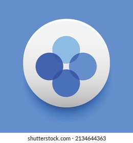 Blockchain based secure Cryptocurrency coin Okb (OKB) icon isolated on colored background. Digital virtual money tokens. Decentralized finance technology illustration. Altcoin Vector logos.