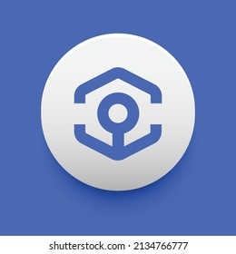 Blockchain based secure Cryptocurrency coin Ankr (ANKR) icon isolated on colored background. Digital virtual money tokens. Decentralized finance technology illustration. Altcoin Vector logos.