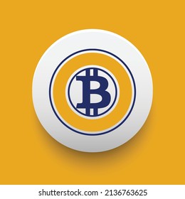 Blockchain based secure Cryptocurrency coin Civic Bitcoin  Gold (BTG) icon isolated on colored background. Digital virtual money tokens. Decentralized finance technology illustration. 