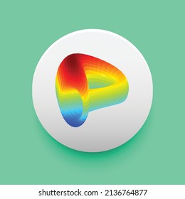 Blockchain based secure Cryptocurrency coin Curve DAO Token (CRV) icon isolated on colored background. Digital virtual money tokens. Decentralized finance technology illustration. Altcoin Vector logos