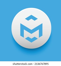 Blockchain based secure Cryptocurrency coin MediBloc (MED) icon isolated on colored background. Digital virtual money tokens. Decentralized finance technology illustration. Altcoin Vector logos.