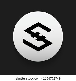 icono Iost (Iost) de la moneda de criptografía segura basada en Blockchain (IOST) aislado en el fondo de color. El dinero virtual digital se necesita. Ilustración descentralizada de la tecnología financiera. Vector Altcoin.