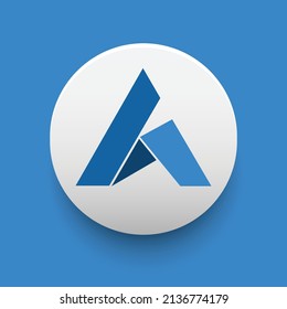 Blockchain based secure Cryptocurrency coin Ardor (ARDR) icon isolated on colored background. Digital virtual money tokens. Decentralized finance technology illustration. Altcoin Vector.