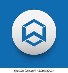Blockchain based secure Cryptocurrency coin Wanchain (WAN) icon isolated on colored background. Digital virtual money tokens. Decentralized finance technology illustration. Altcoin Vector logos.