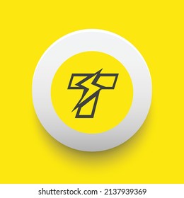 Blockchain based secure Cryptocurrency coin Thunder Token (TT) icon isolated on colored background. Digital virtual money tokens. Decentralized finance technology illustration. Altcoin Vector logos.