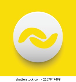 Blockchain based secure Cryptocurrency coin Banano (BAN) icon isolated on colored background. Digital virtual money tokens. Decentralized finance technology illustration. Altcoin Vector logos.